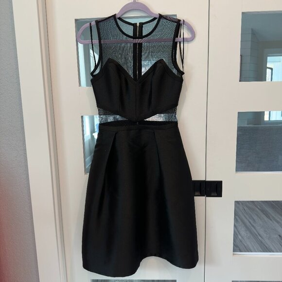 Theia Dresses & Skirts - Theia Black Formal Satin Cocktail Dress Size 2